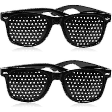 2 stk. Nålebriller til forbedring af synet, sorte unisex synstyrkende nålebriller