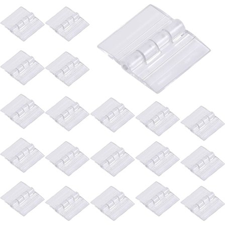 20 stk akrylhengsler, gjennomsiktige akrylmini-hengsler, transparente plasthengsler, sammenleggbare hengselverktøy for skap, skuff, møbler, 