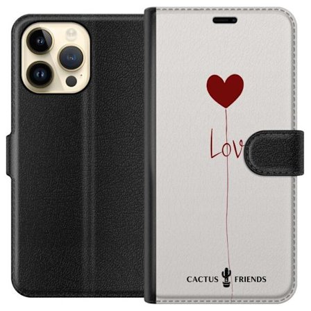 Yhteensopiva Lompakkokotelo Apple Apple iPhone 14 Pro Max Cactus and Friends - Love Balloon Minimal