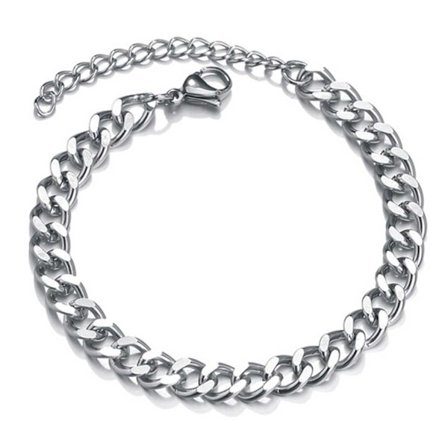 Justerbar Pansanlänk Kedjearmband Silver Kedja 7mm