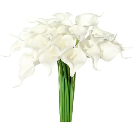 Kunstig Latex Blomsterbukett, 20 Calla Liljer, Realistisk Berøring