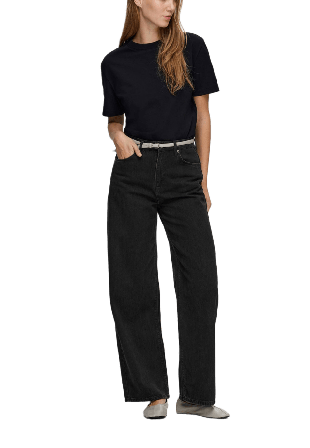 Selected Femme Slfessential Ss Boxy Tee T-shirts Dam Svart M