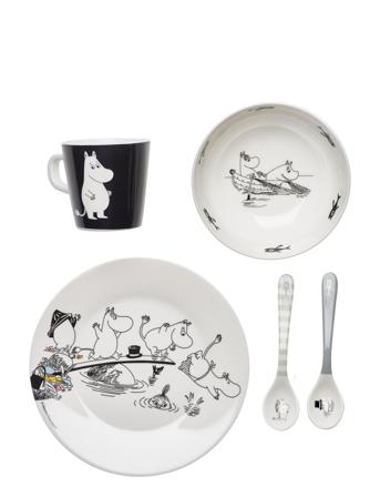 Moomin Water And Bath, Giftset, 5 Pcs Home Meal Time Dinner Sets Valkoinen Rätt Start