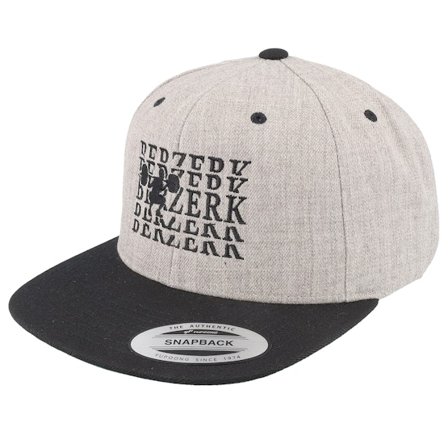 Berzerk - Fitness Workout Man Grey/Black Snapback Snapback Grey Cap - @ Hatstore