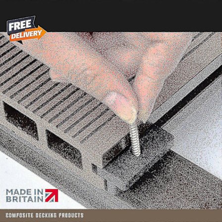 100 Komposit Trall Clips Fästen T-clips Plastfästen 100 Påse (LGL)