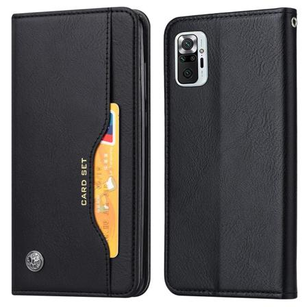Xiaomi Redmi Note 10 Pro - Läder Flip Fodral - Svart Svart