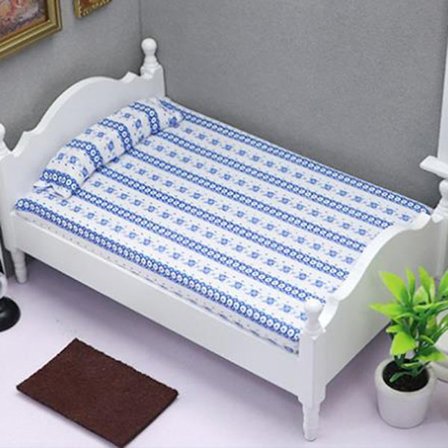 1:12 Dockhus minisäng med kudde Sovrumsmöbler Leksak