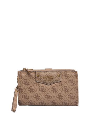 Eco Brenton Slg Dbl Zip Orgnzr Bags Card Holders & Wallets Wallets Beige GUESS
