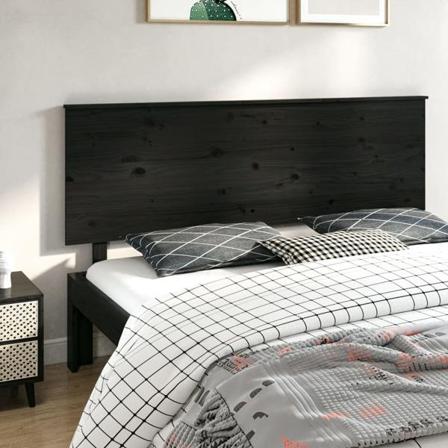 Vidaxl Sänggavel Svart 184x6x82,5 Cm Massiv Furu Svart