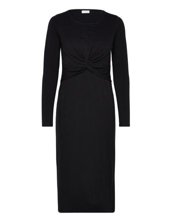 Mlmacy June L/S Jrs Midi Dress 2F A. Dresses Cocktail Dresses Svart Mamalicious*Betinget Tilbud