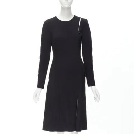 Versace Pre-owned, Pre-owned Wool dresses Zwart, Dames, Maat:S,wol