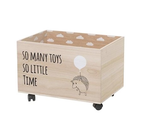 Bloomingville Lekekasse oppbevaring med hjul, natur
