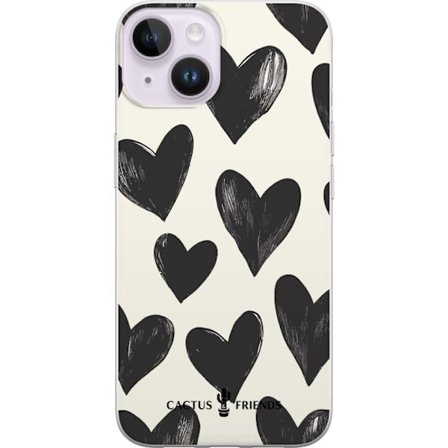 Kompatibelt Mobildeksel til Apple Apple iPhone 14 Plus Cactus and Friends - Bold Black Love Pattern