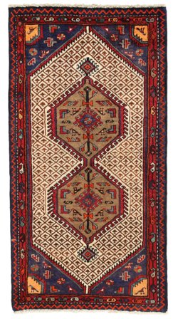 Hand Knotted Persian Hamadan Rug 75X144 Black/Brown