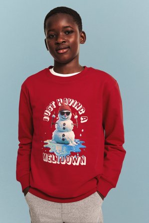 Kappahl | Bluza z bożonarodzeniowym nadrukiem | Czerwony