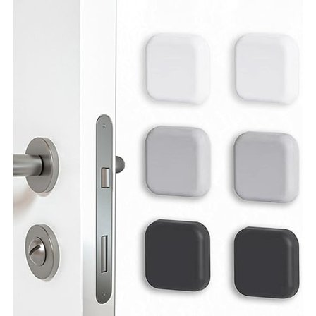 6 kappaletta silikonisia ovenpysäyttimiä, itseliimautuva ovensuoja, ovenpysäyttimet, seinäsuoja, ovenkahvan puskurit, ovenkahva helppo valkoinen 