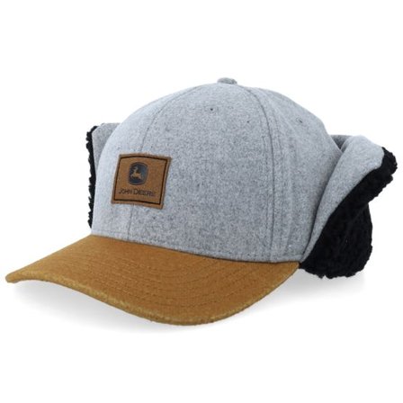 John Deere - Grå earflap Keps - Winter Cap Oxford/Black Ear Flap @ Hatstore