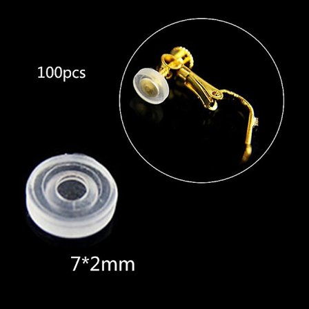 100 stk klare øreringe puder Silikone komfort øreringe puder til klips på øreringe