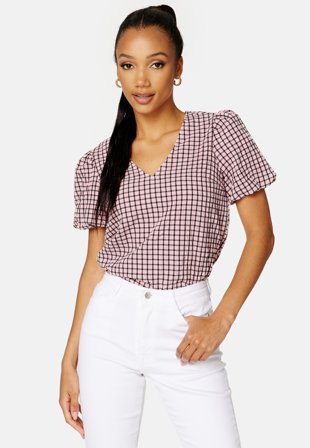 BUBBLEROOM Winola blouse Pink / Checked Klær