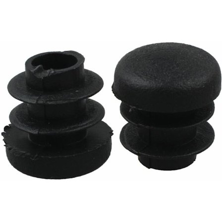 Svarte 14mm diameter plast endehetter endehetter for runde rør innlegg 10 stykker