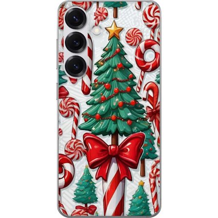 Yhteensopiva Puhelinkuori Samsung Galaxy S25 Joulukuusi karkkipaatit julmotivi julgran loma makeisia retro design taidetta