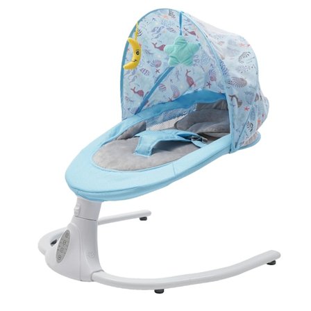 Elektrisk Babygunga, Bluetooth-kontroll, 4 hastighetsinställningar,Blå