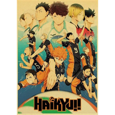 Poster Haikyuu Säsong 4 Anime --42 x 30 cm (Stil 01)
