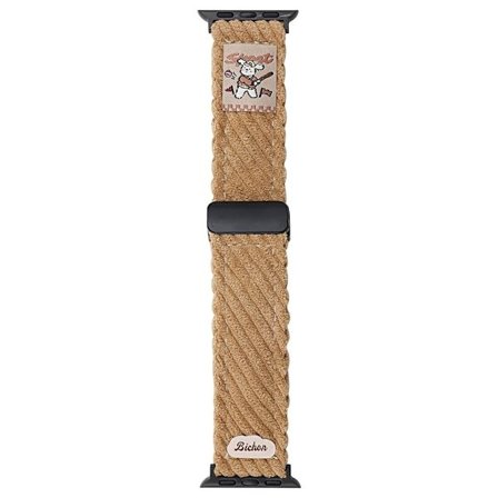 Corduroy klockarmband Apple Watch Series 10 46mm armband med magnetlås - Ljusbrun
