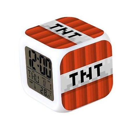 Minecraft Colorful Color Changing Quartet Alarm Clock Led Night Light Birthday Gift Gift#4