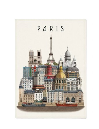 Martin Schwartz Paris Tea Towel - Multi/patterned - 50X 70CM