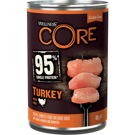 CORE Petfood - Dog Adult 95% Single Protein All Breed kalkun og grønnkål våt 400g - Hund - Hundefôr & hundemat - Våtfôr & våtmat - ZOO.no