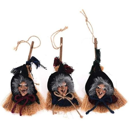 halloween hängande häxa flygande häxa kvast halloween dekoration