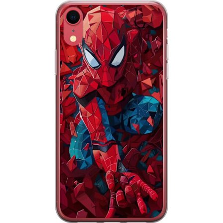 Kompatibelt Mobilskal till Apple Apple iPhone XR Spider Man superhjälteposter i polygonstil med röd och blå dynamisk actiondesign, perfekt för Mar
