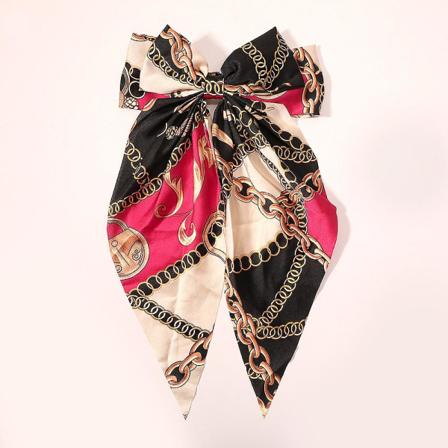 Båndhårklemme Vintage Satinbue Sløjfe Hårnål Dame Hårklemme A