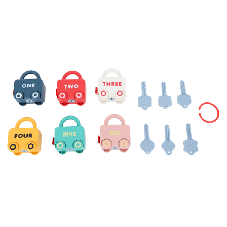 Låse- og nøkkel-leketøy gjør-det-selv Tidlig læring Sortering Matching morsom tegneserie Barn lærer Lås Nøkler Billeketøy for barn Småbarn