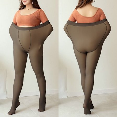 Plus Size Fake Translucent Varm Fleece Strumpbyxor Vintertights