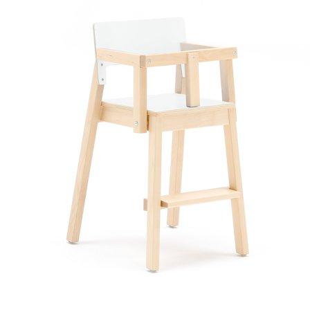 Hochstuhl LOVE, H 500 mm, Birke, Laminat weiß