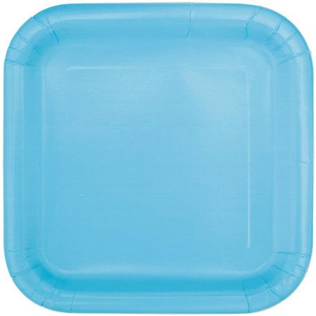 Papperstallrik Ljusblå 23cm 14-pack - Baby Shower Dekoration - Kalaslagret.se