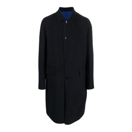 Etro, Single-Breasted Coats Blauw, Heren, Maat:L