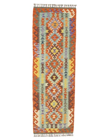 Tejida A Mano Kilim Afghan Old Style Alfombra 68X200 De Lana Pequeño