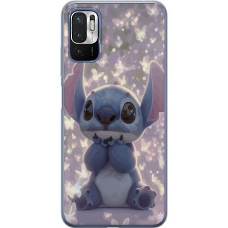 Kompatibel Mobilcover til Xiaomi Redmi Note 10 5G Stitch sød kawaii sommerfugle lys magisk Disney