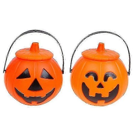 Halloweenfest Tillbehör Plast Pumpa Hink Dekorera Halloween Dec...