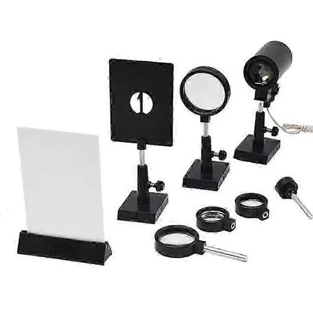 Optisk eksperimentsæt plan-konvekse linser dobbelt konveks linse lysestager 1 sæt skærmlys konveks konkav linse