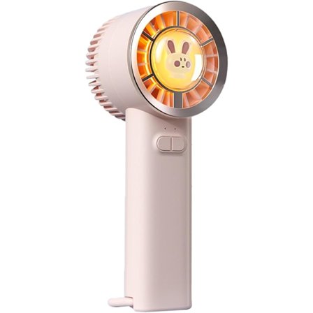 Håndholdt ventilator | Lommeventilator med lys | Sød tegneserieventilator, genopladelig håndholdt ventilator, støjsvag lille håndholdt ventilator, 