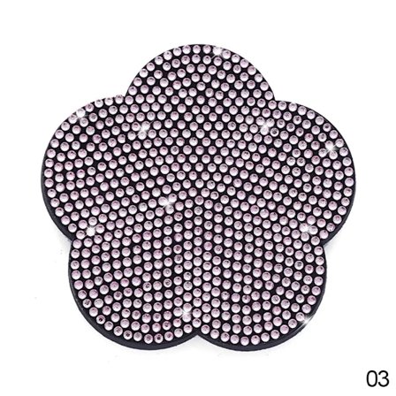 Bil Diamant Blomster Brik Glitter PVC Rejse Auto Bling Kop Måtter Indsæt Brik Skridsikker Krystal Køretøj Interiør Tilbehør~02004
