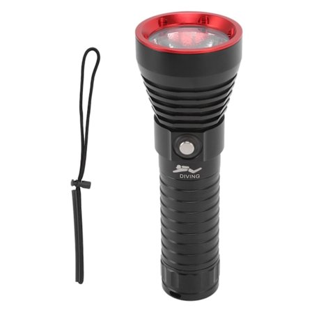 3000LM LED Vandtæt Dykkerlygte IPX8 100m Undervands Dykkerlommelygte Rød