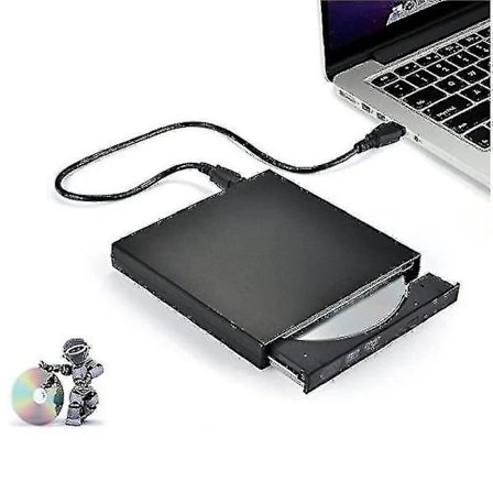 (pow yeah!) USB 2.0 Ekstern CD/DVD-afspiller Sort