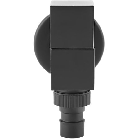 Svart mässing fyrkantig tvättmaskin kran väggmonterad tvätt kallt vatten kran (G1/2 gänga)