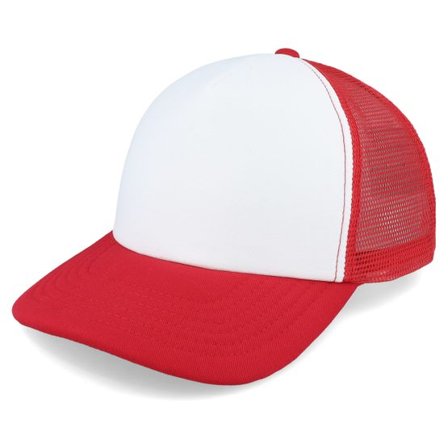 Beechfield - Vit trucker Keps - Kids Classic Red/White Vintage Foam Trucker @ Hatstore