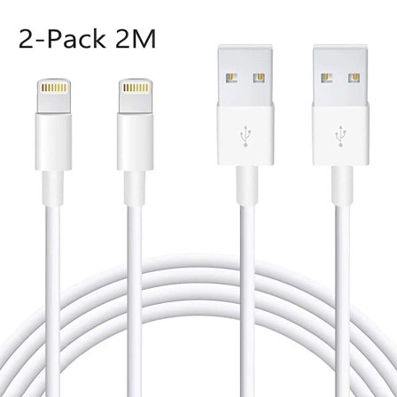 (2-pack) 2M laddare iPhone 14/13/12/11/Xs/Max/X/8/7/6